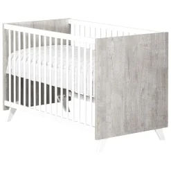 Chambre trio lit + commode + armoire scandi gris