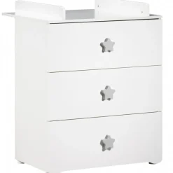 Chambre trio lit + commode + armoire basic étoile gris