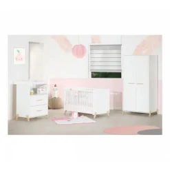 Chambre trio lit + commode + armoire joy naturel