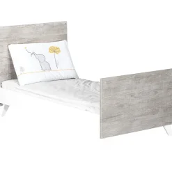 Chambre trio lit little big bed + commode + armoire scandi gris