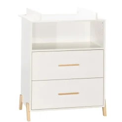 Chambre trio lit little big bed + commode + armoire joy naturel