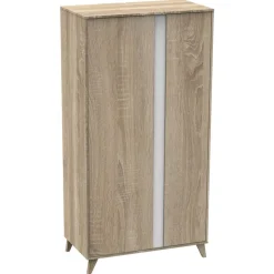 Chambre trio lit évolutif bébé combiné 70x140 cm en 140x200 cm + armoire + commode nova blanc lin