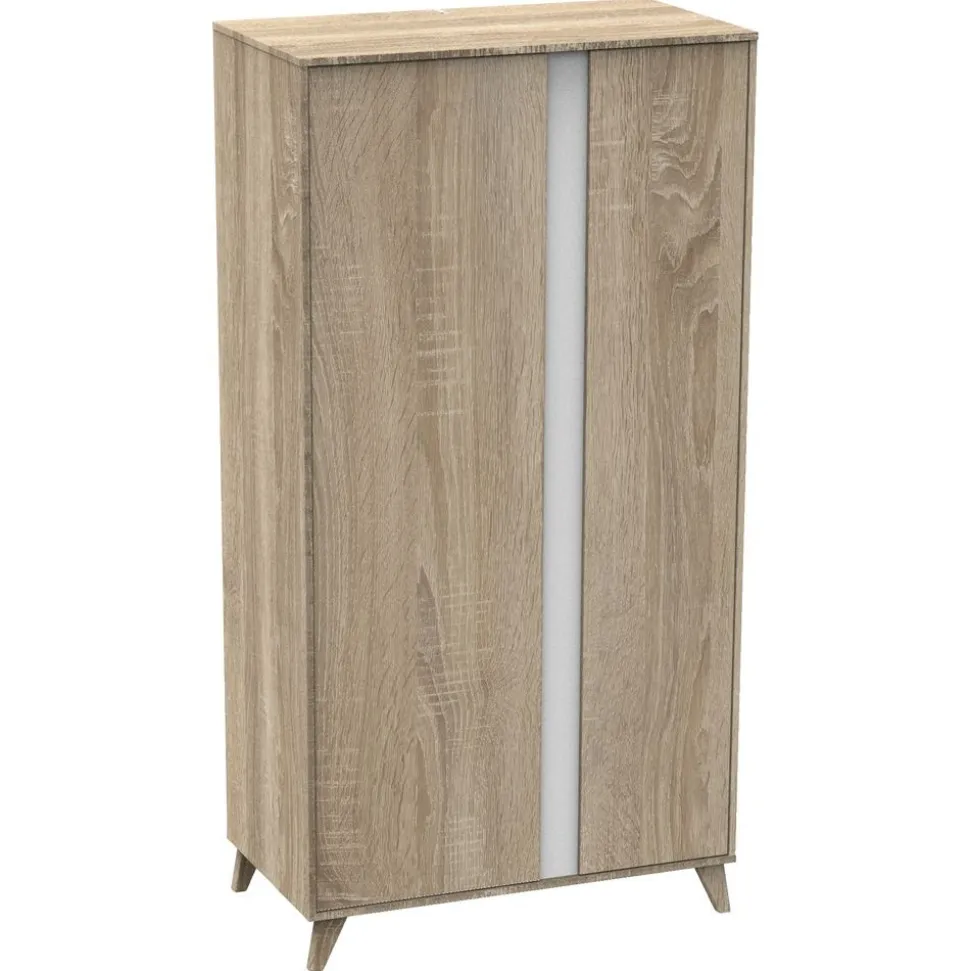 Chambre trio lit évolutif bébé combiné 70x140 cm en 140x200 cm + armoire + commode nova blanc lin