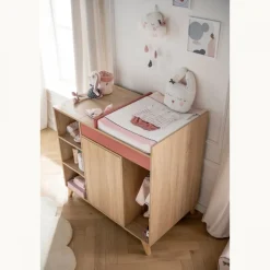 Chambre trio lit 70x140 + commode + armoire nova rose canyon