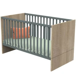 Chambre trio lit 70x140 + commode + armoire nova gris volcan
