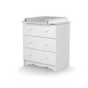Chambre trio marelle lit 70x140 cm + commode à langer + armoire blanc