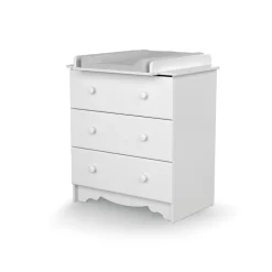 Chambre trio marelle lit 70x140 cm + commode à langer + armoire blanc