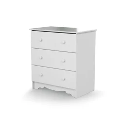 Chambre trio marelle lit 70x140 cm + commode à langer + armoire blanc