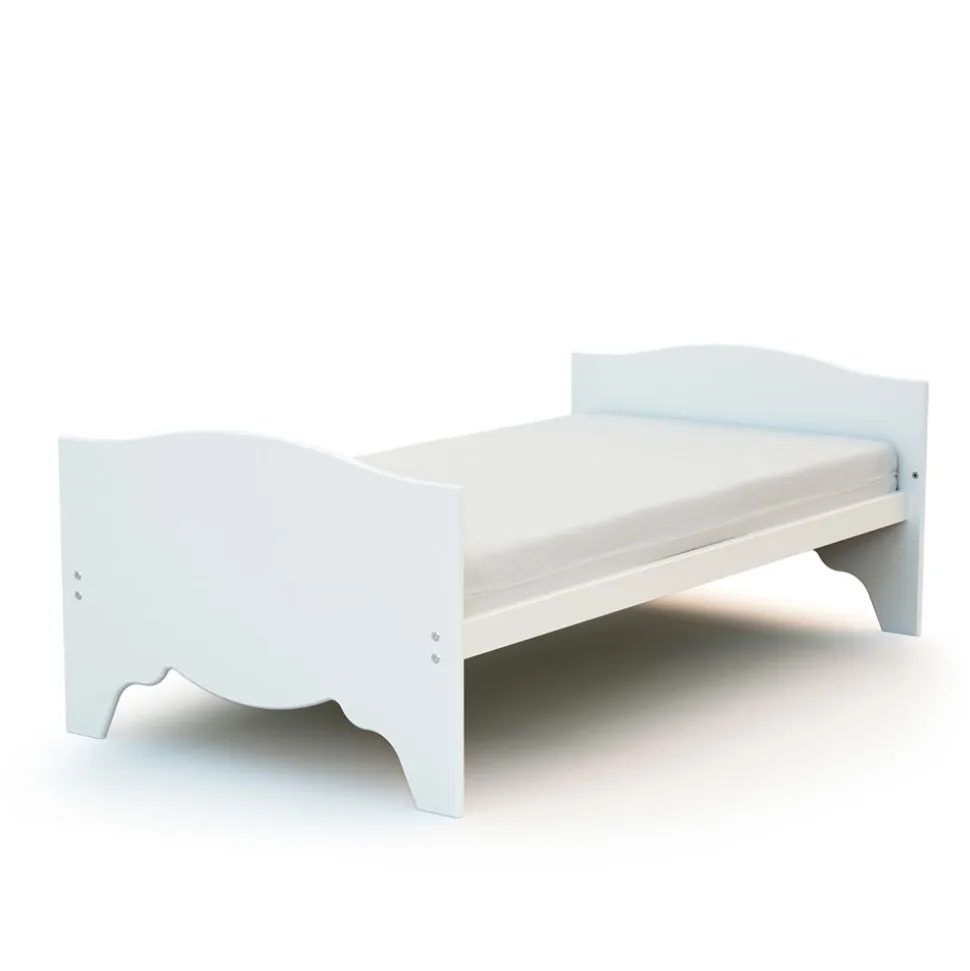 Chambre trio marelle lit 70x140 cm + commode à langer + armoire blanc