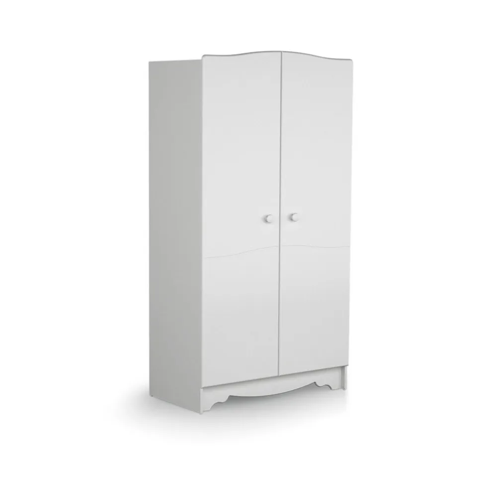 Chambre trio marelle lit 70x140 cm + commode à langer + armoire blanc