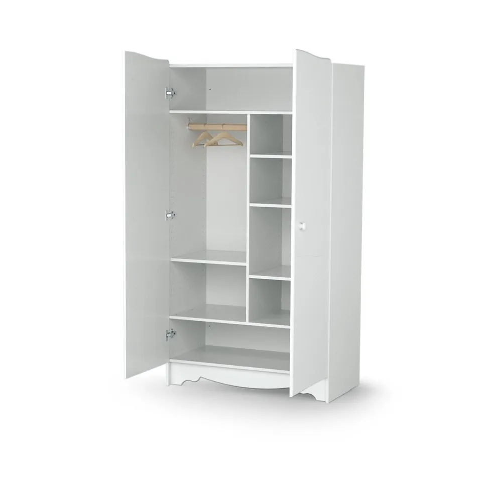 Chambre trio marelle lit 60x120 cm + commode à langer + armoire blanc