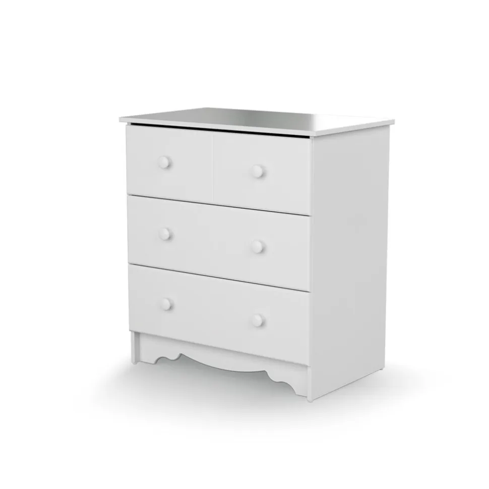 Chambre trio marelle lit 60x120 cm + commode à langer + armoire blanc