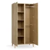 Chambre trio muve chêne lit 70x140 cm + commode + armoire 2 portes