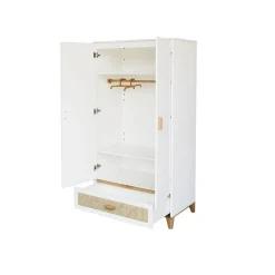 Chambre trio nami neige lit 60x120 cm + commode + armoire