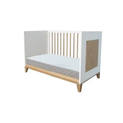 Chambre trio nami neige lit 60x120 cm + commode + armoire