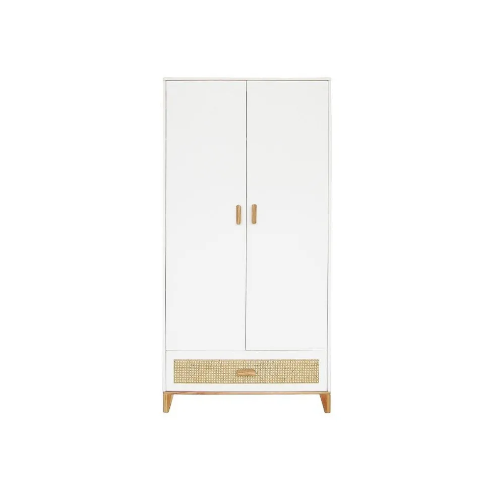 Chambre trio nami neige lit 60x120 cm + commode + armoire