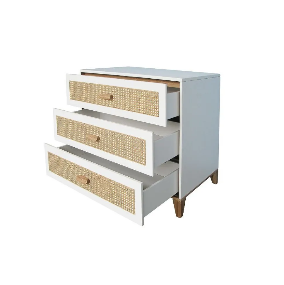 Chambre trio nami neige lit 60x120 cm + commode + armoire
