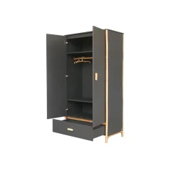 Chambre trio océane ardoise lit 70x140 cm + commode + armoire