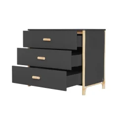 Chambre trio océane ardoise lit 70x140 cm + commode + armoire
