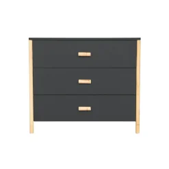Chambre trio océane ardoise lit 70x140 cm + commode + armoire