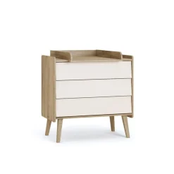Chambre trio vintage fresh beige lit 60x120 cm + commode + armoire 2 portes