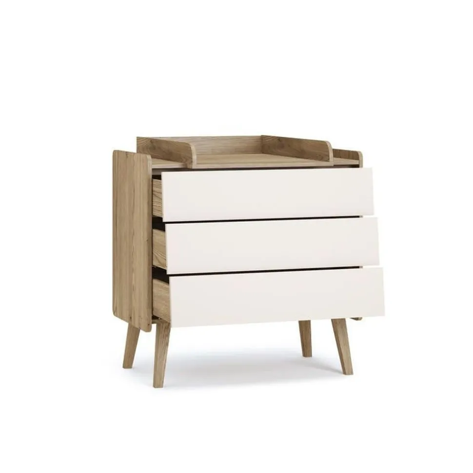 Chambre trio vintage fresh beige lit 60x120 cm + commode + armoire 2 portes