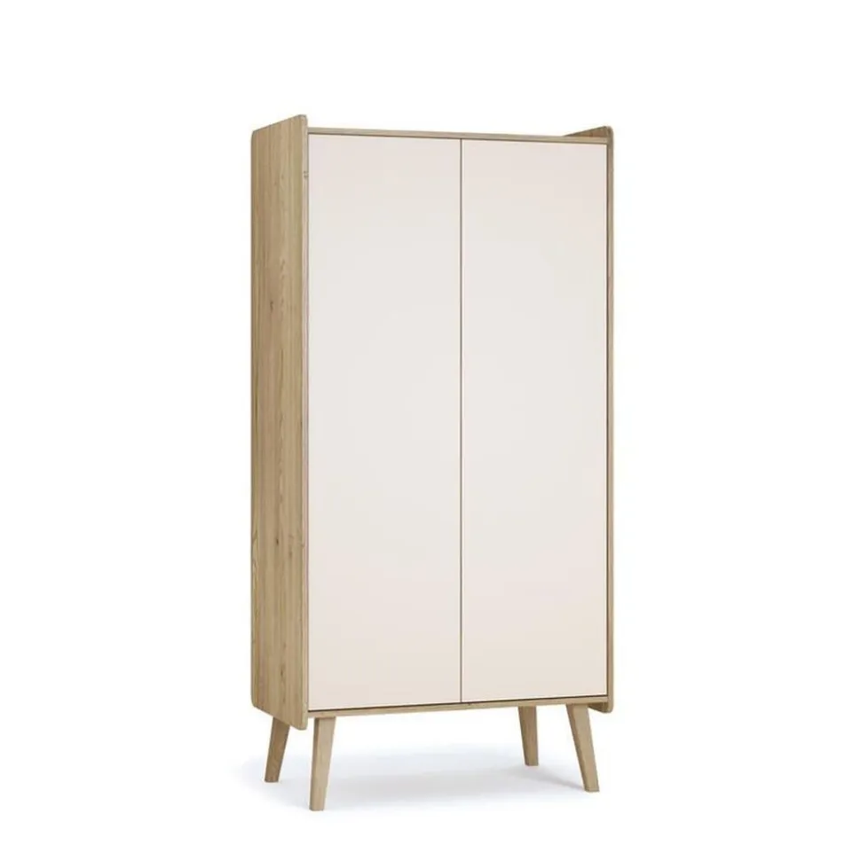 Chambre trio vintage fresh beige lit 60x120 cm + commode + armoire 2 portes