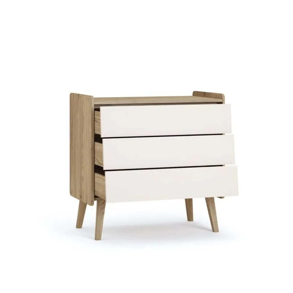 Chambre trio vintage fresh beige lit 70x140 cm + commode + armoire 2 portes