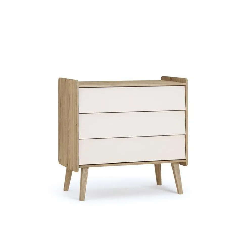 Chambre trio vintage fresh beige lit 70x140 cm + commode + armoire 2 portes