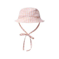 Chapeau anti uv - 4-8 ans carreaux orange