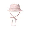 Chapeau anti uv carreau orange - 1-2 ans