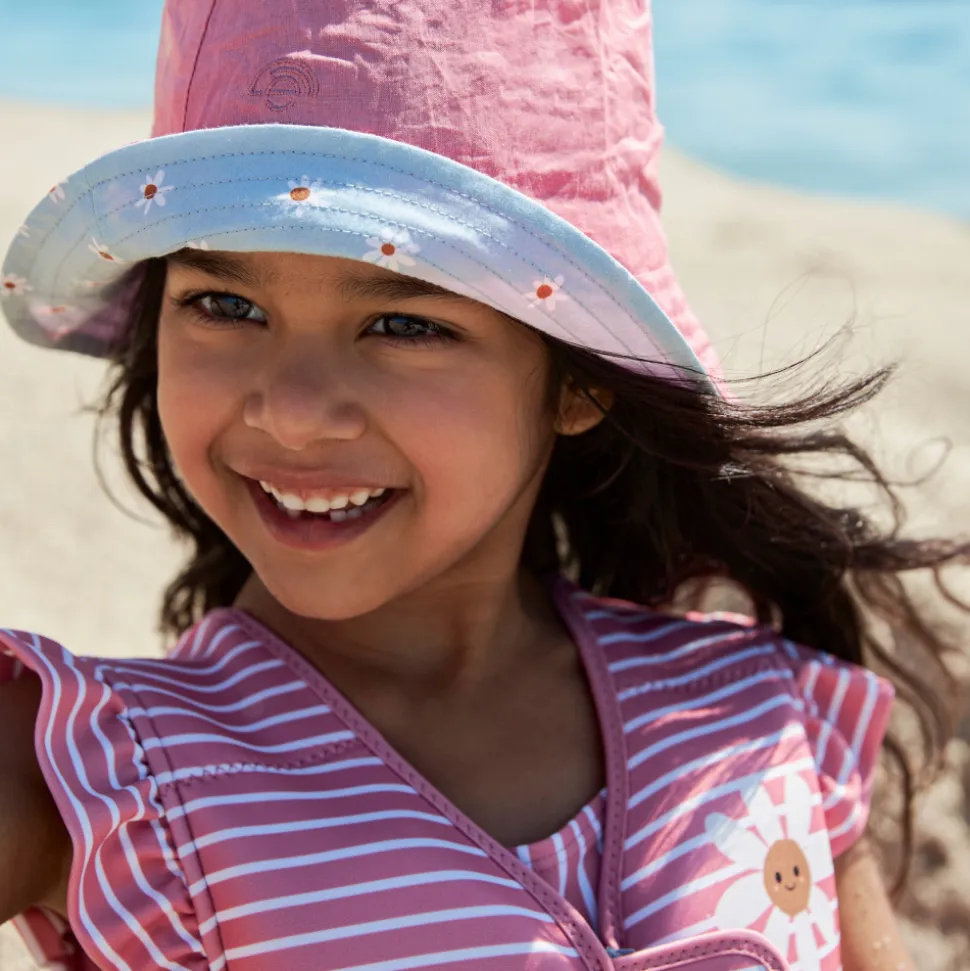 Chapeau anti uv réversible marguerite - 4-8 ans