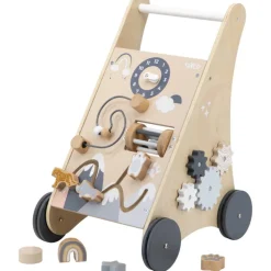 Chariot d'activités et de marche 12 mois et + avec cubes en bois