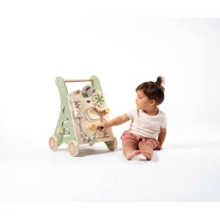Chariot de marche en bois- boho chic