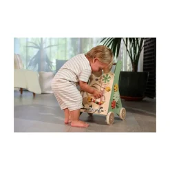 Chariot de marche en bois- boho chic