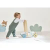Chariot de marche enfant avec cubes en bois à encastrer pure