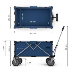 Chariot de transport pliable rollster bleu