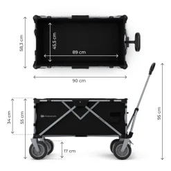 Chariot de transport pliable rollster noir