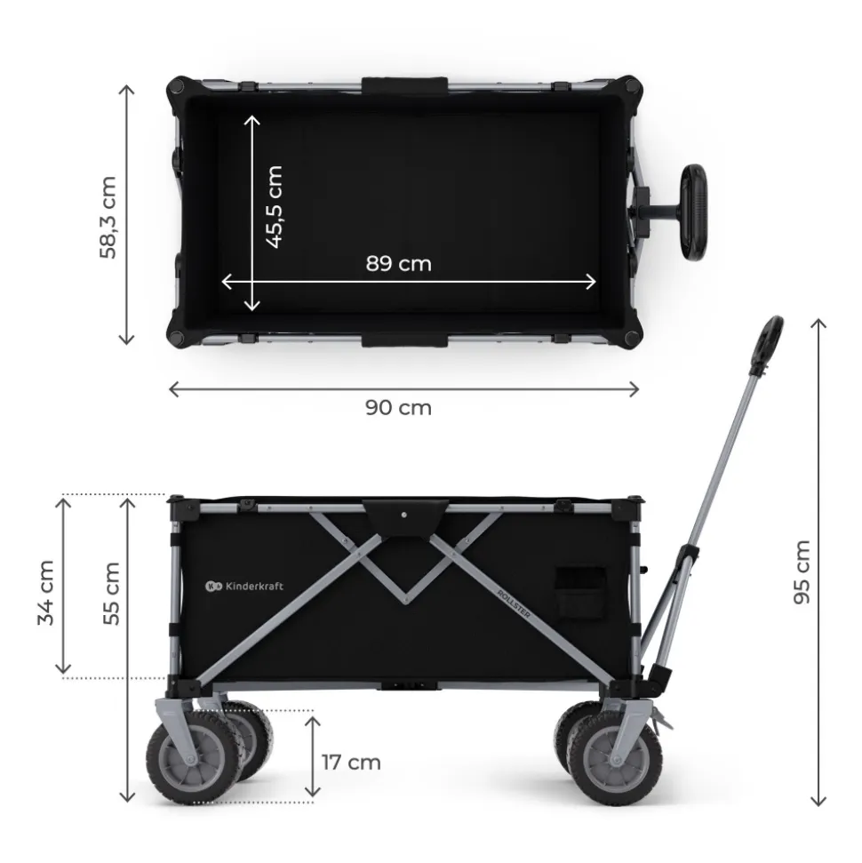 Chariot de transport pliable rollster noir
