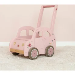 Chariot voiture en bois fsc - rose