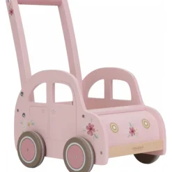 Chariot voiture en bois fsc - rose