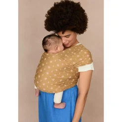 Écharpe de portage aura en tissu tricoté camel