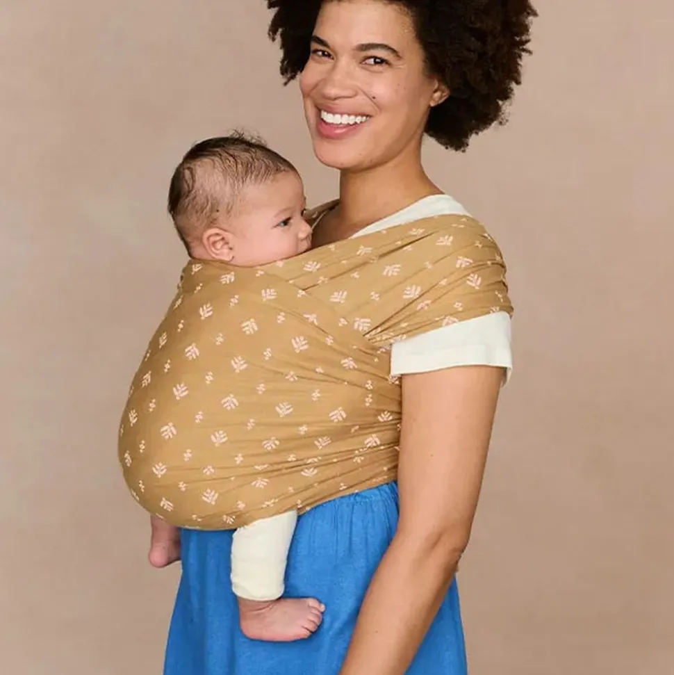 Écharpe de portage aura en tissu tricoté camel