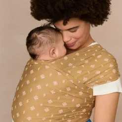 Écharpe de portage aura en tissu tricoté camel