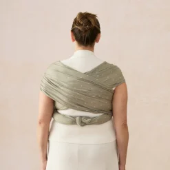 Écharpe de portage aura en tissu tricoté olive diamonds