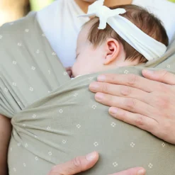 Écharpe de portage aura en tissu tricoté olive diamonds