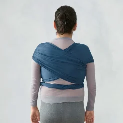 Écharpe de portage aura en tissu tricoté bleu nuit