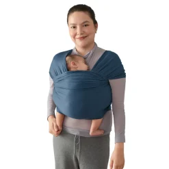 Écharpe de portage aura en tissu tricoté bleu nuit
