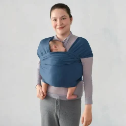 Écharpe de portage aura en tissu tricoté bleu nuit