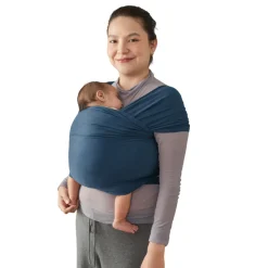 Écharpe de portage aura en tissu tricoté bleu nuit